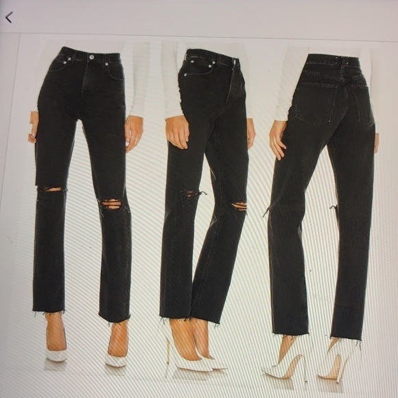 Agolde Cherie High Rise Straight Distressed Jeans 24 - Picture 1 of 13